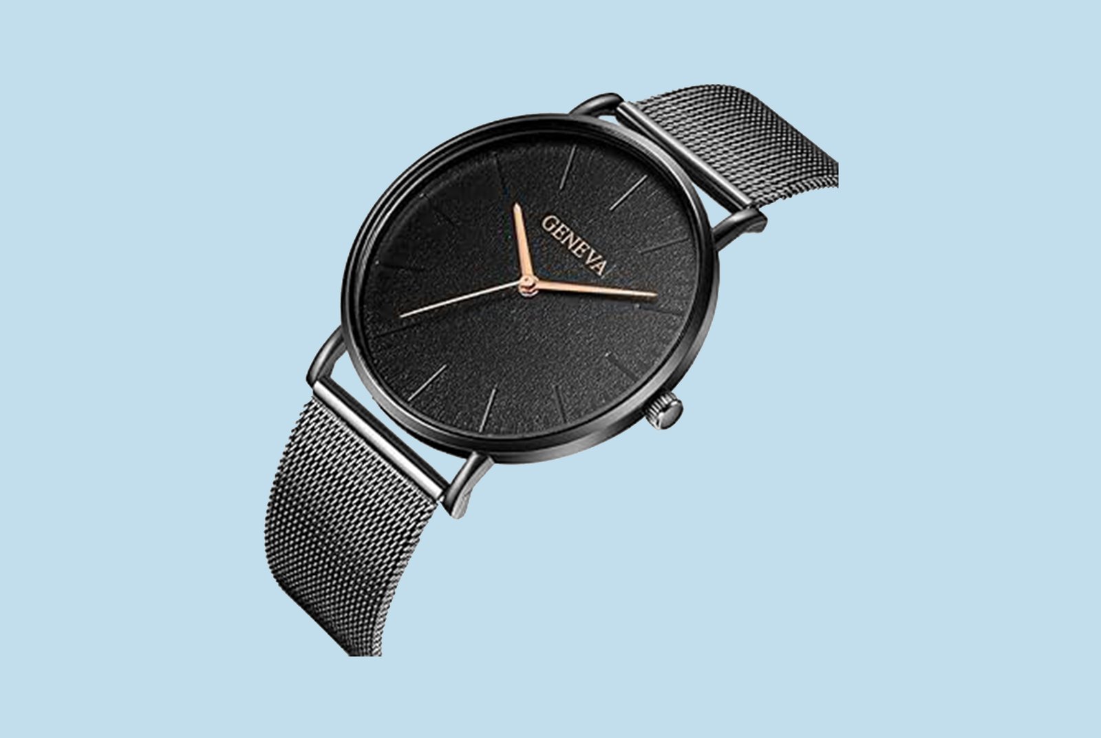 And Ladies' Steel Women Watch Wrist Quartz Watches Alloy Number Men's Stainless Men's Watch Large Digital Watches for Men (Black, One Size)