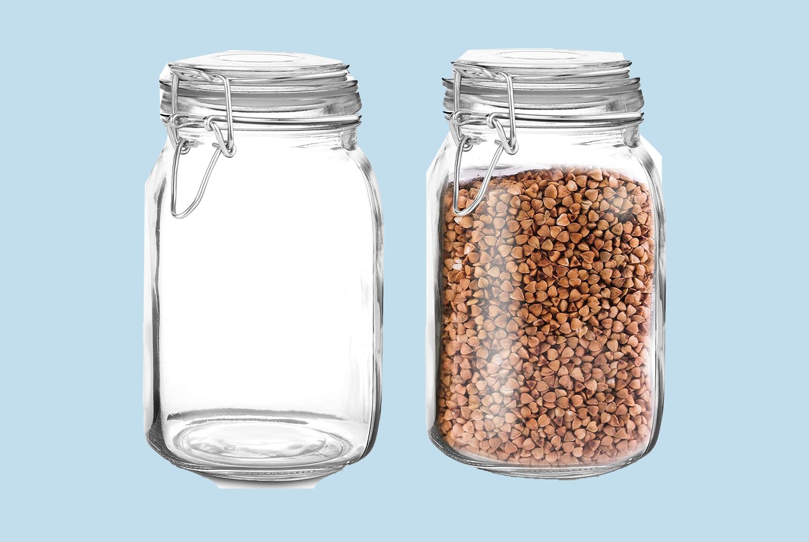 CHEFSTORY 50oz Airtight Glass Jars with Lids