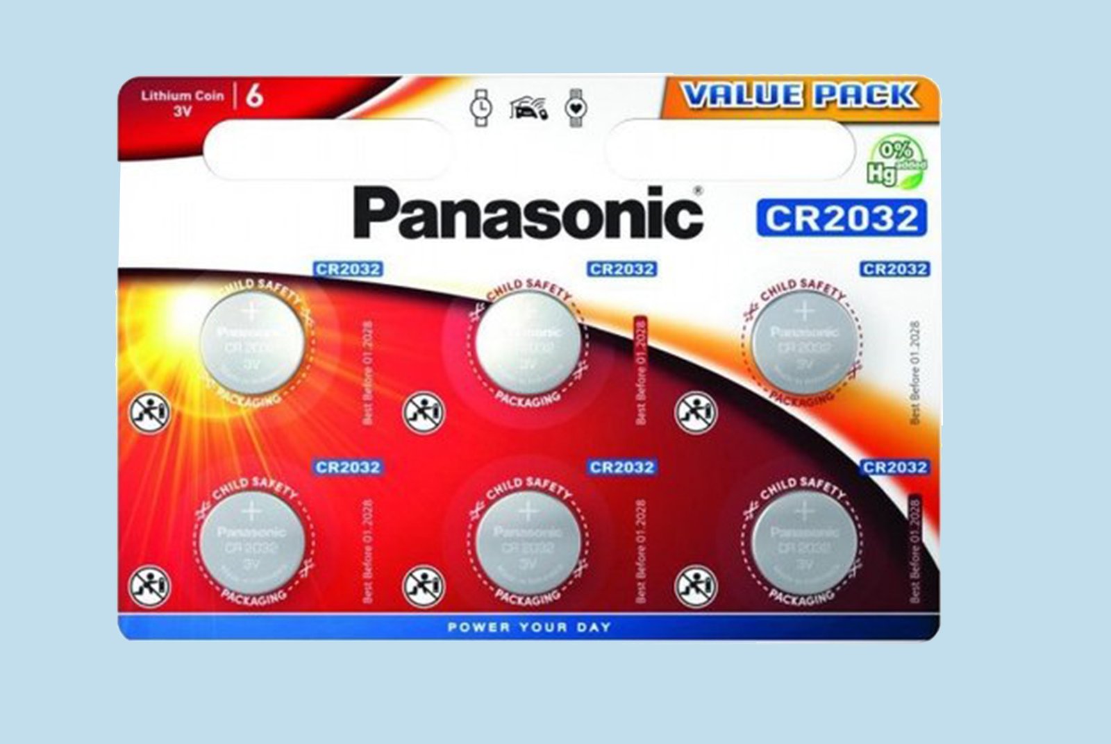 Panasonic CR2032 3V Lithium Coin Battery Twin Pack