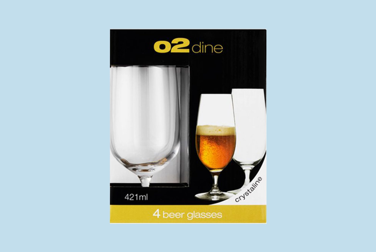 O2 Beer Glass – 421ml – 4 Pack