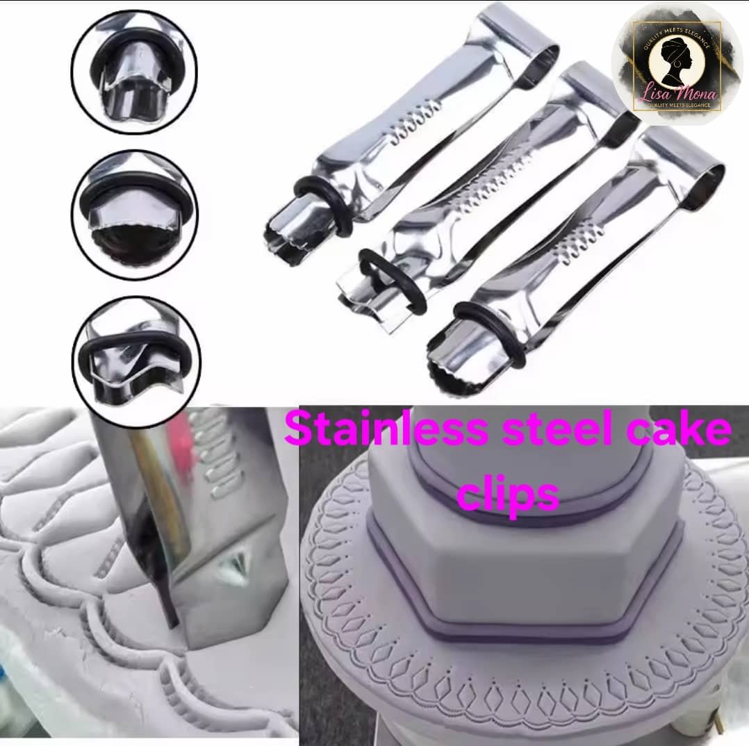 Stainless steel cake clips