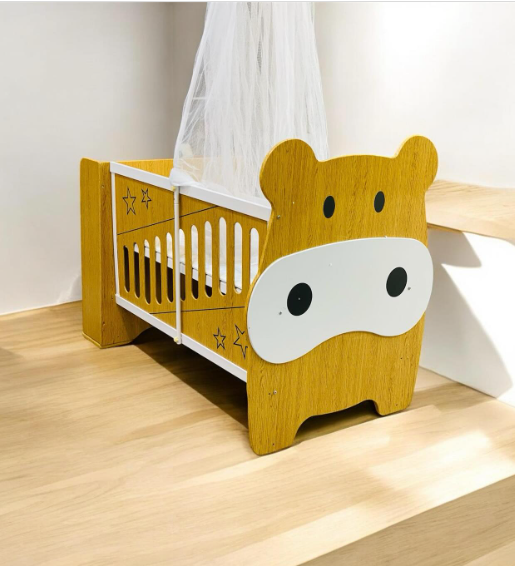 Baby Bed With Net + Drawer