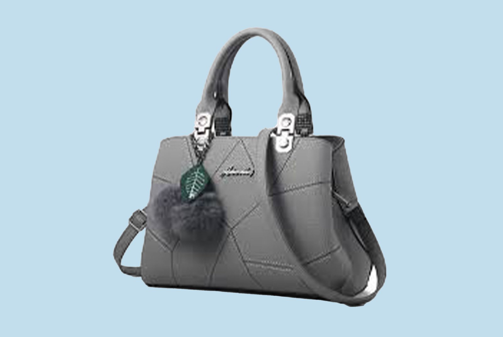 NICOLE & DORIS Retro PU Leather Handbag, Azure Blue, L, Stylish