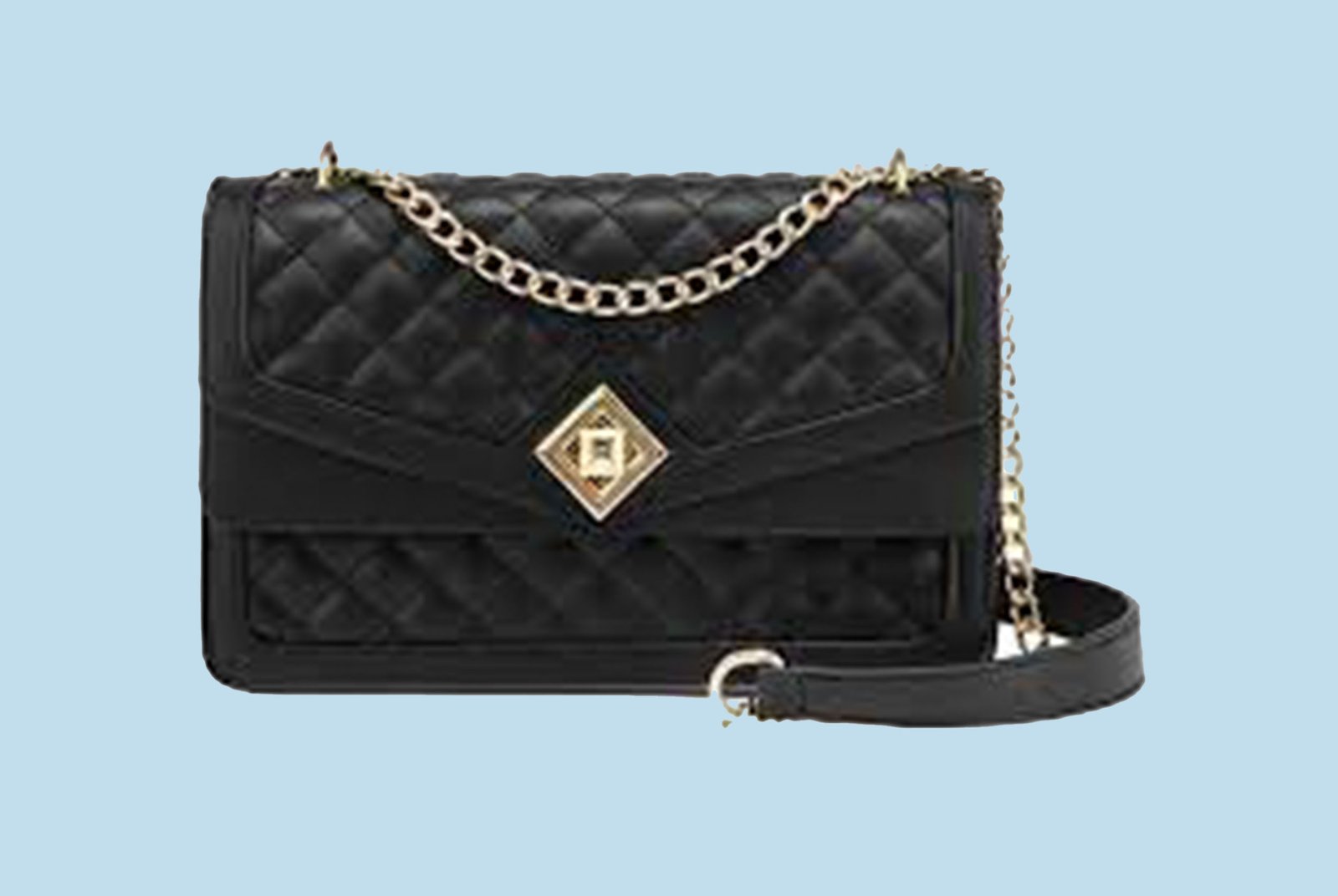 Travistar Crossbody Bags for Women Small Ladies Shoulder Bag Purse PU Leather Quilted Handbags with Gold Chain Strap Fashion Cute Cross Body Phone Bag Side Purses Black Evening Clutch