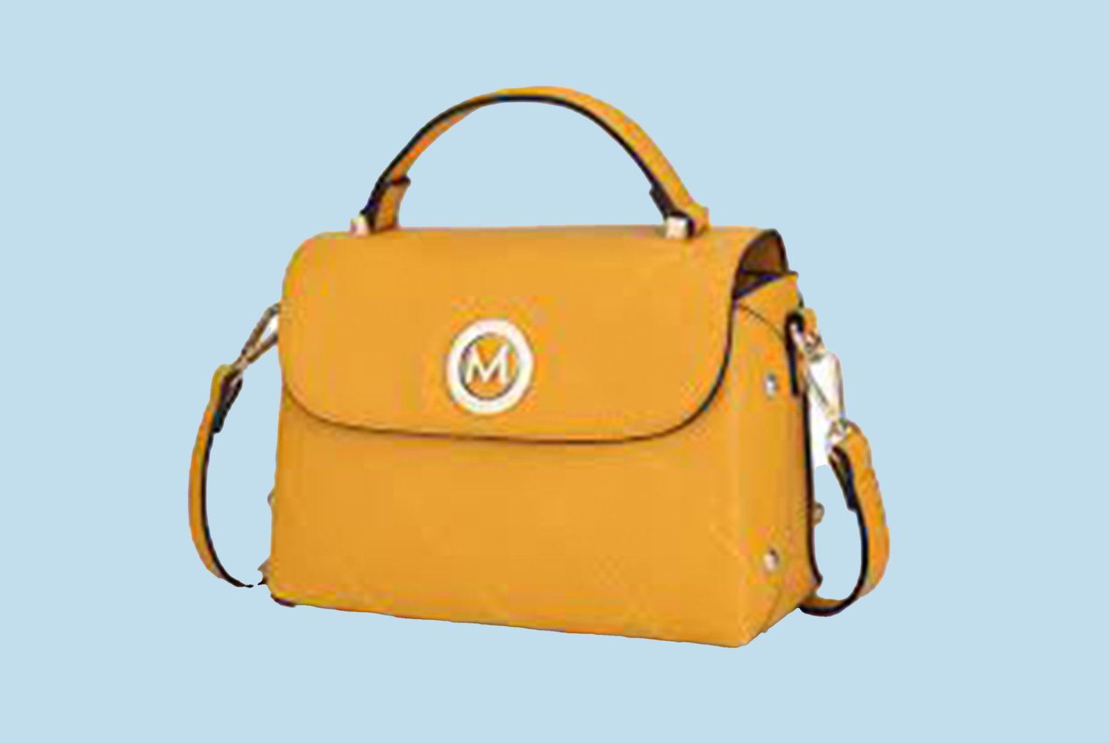 Miss Lulu Women's PU Leather Top Handle Crossbody Bag with Golden Hardware