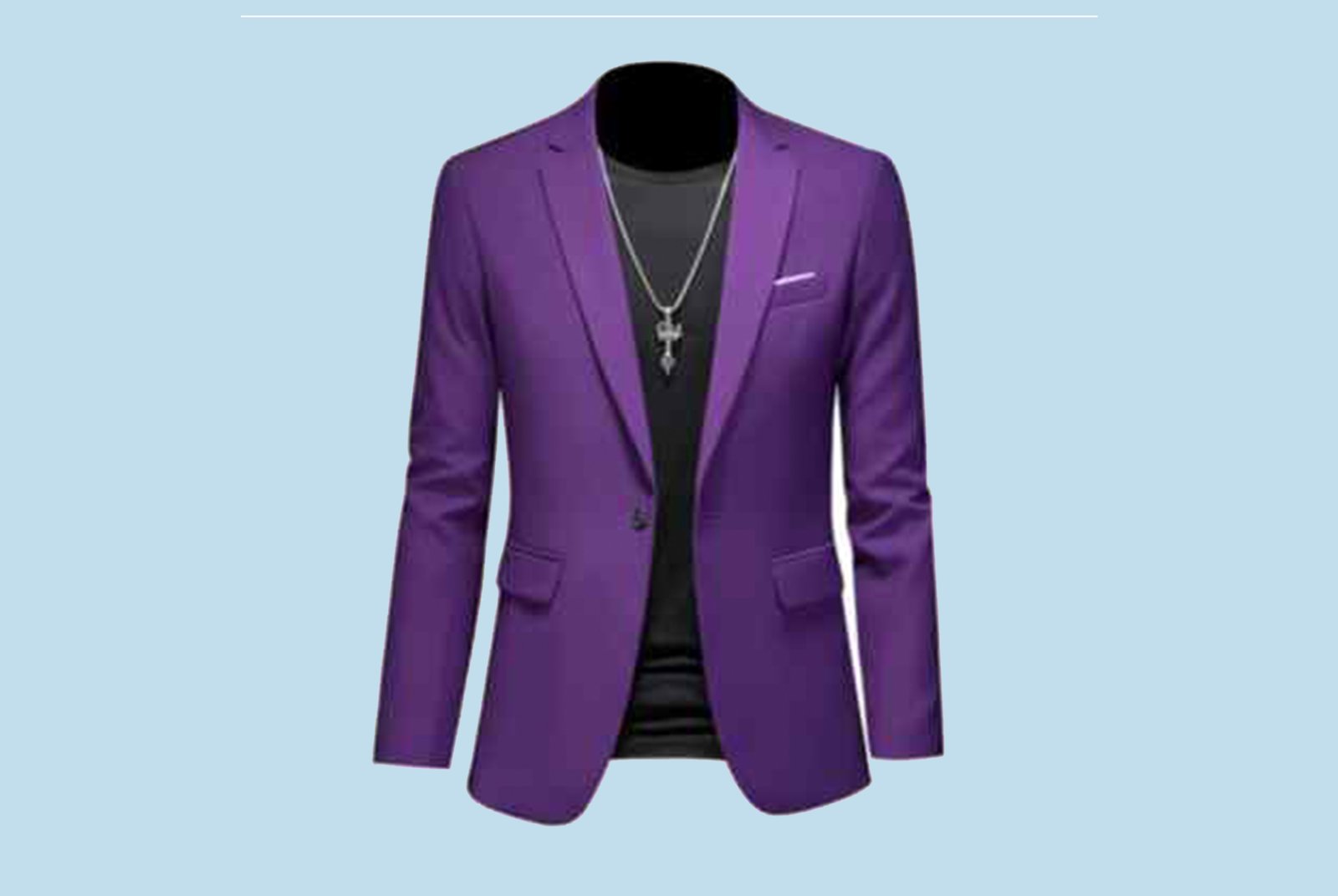 Generic Men's Linen Purple Slim Fit Blazer - Casual & Formal, Size 54 inch (UK L)