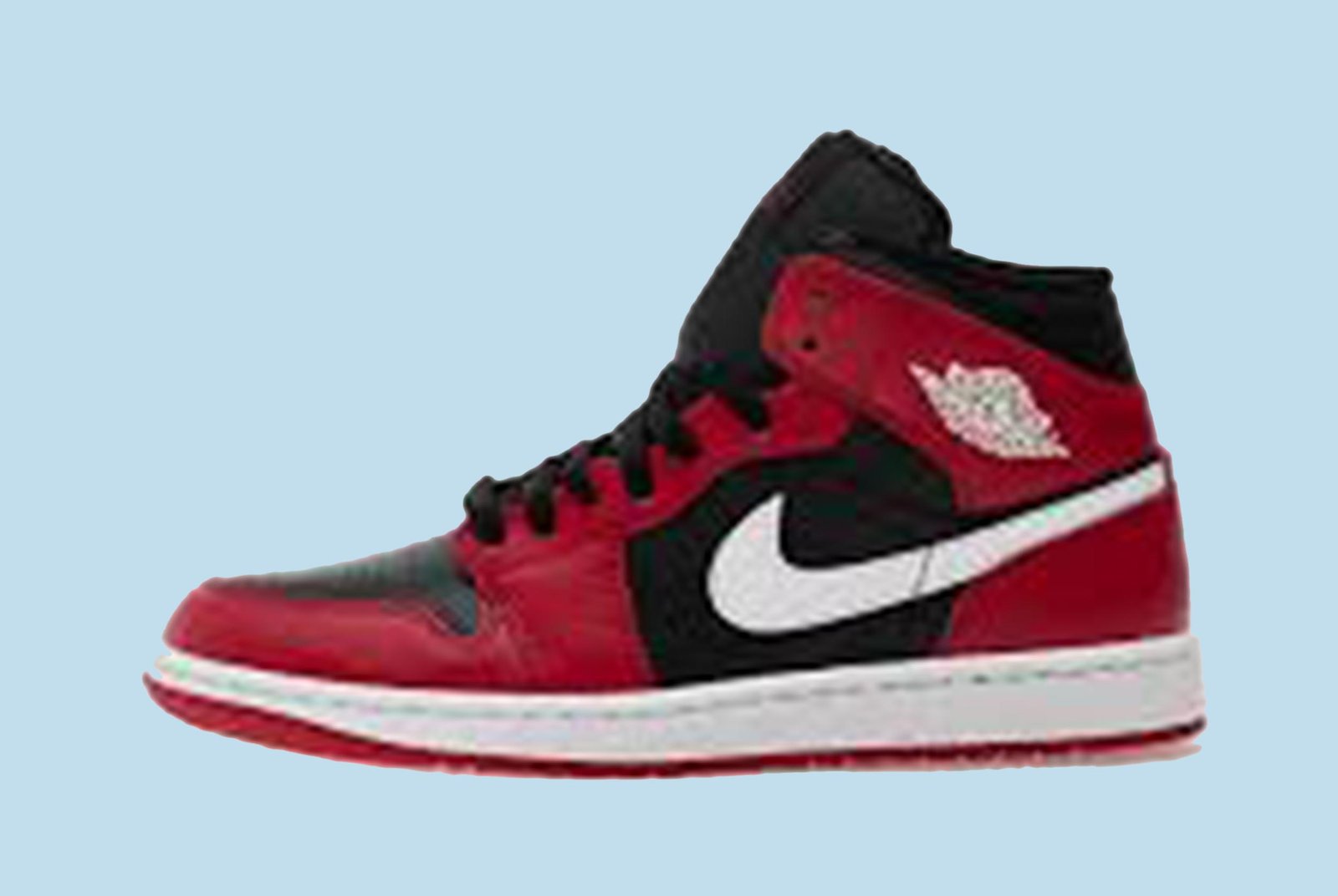 Jordan Men's 1 Mid Black/White-Gym Red