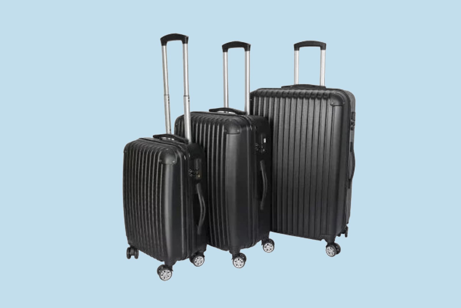 Berlin 3 Piece Luggage Set Black