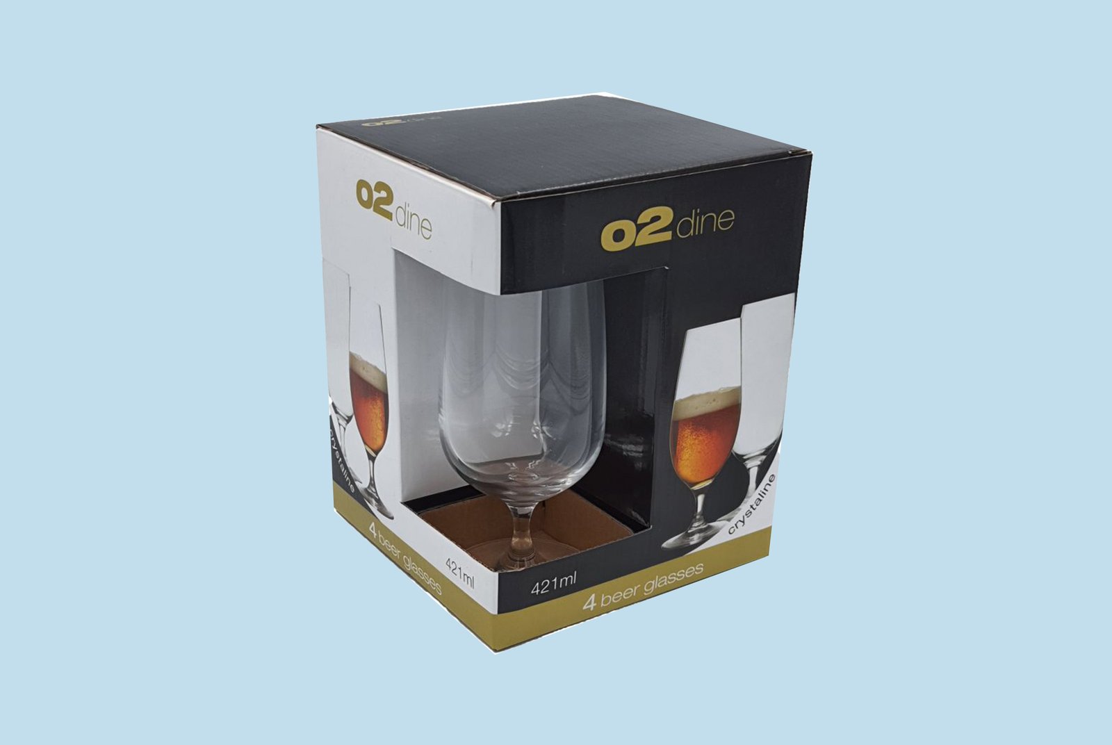 O2 Beer Glass – 421ml – 4 Pack