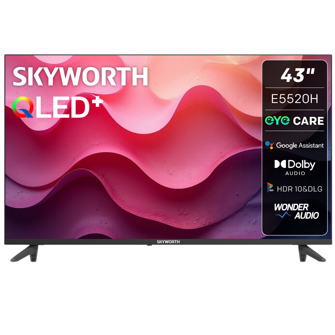 Skyworth 43" E5520H 2K QLED Google Smart TV with Google Assistant