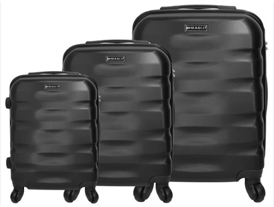 Marco Pioneer 3-Piece Luggage Set (Black)