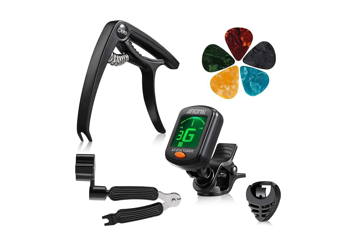 Acoustic Guitar Accessories Kit Guitar String Replacement - (Tools Included)