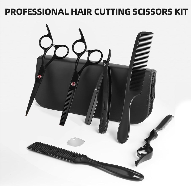 8-Piece Professional Hair Cutting Scissors & Thinning Shear Set