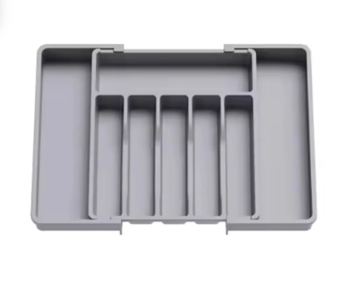 Expandable Drawer Organizer Utensil Tray for Kitchen Organizers and Storage (Grey)