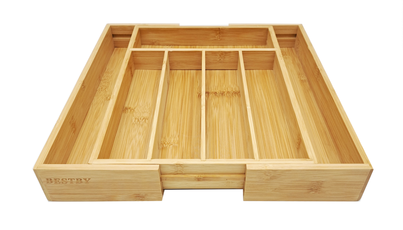 Bestby - Bamboo Expandable Drawer Organizer for Kitchen/Room/Office