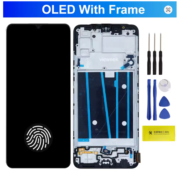 Oppo A91 6.4" LCD Screen Assembly (CPH2001 CPH2021 PCPM00) - LCD Display Touch Screen with Frame